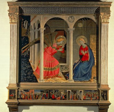 A Anunciação (Retábulo de Cortona), c.1438 (têmpera no painel) de Fra Angelico